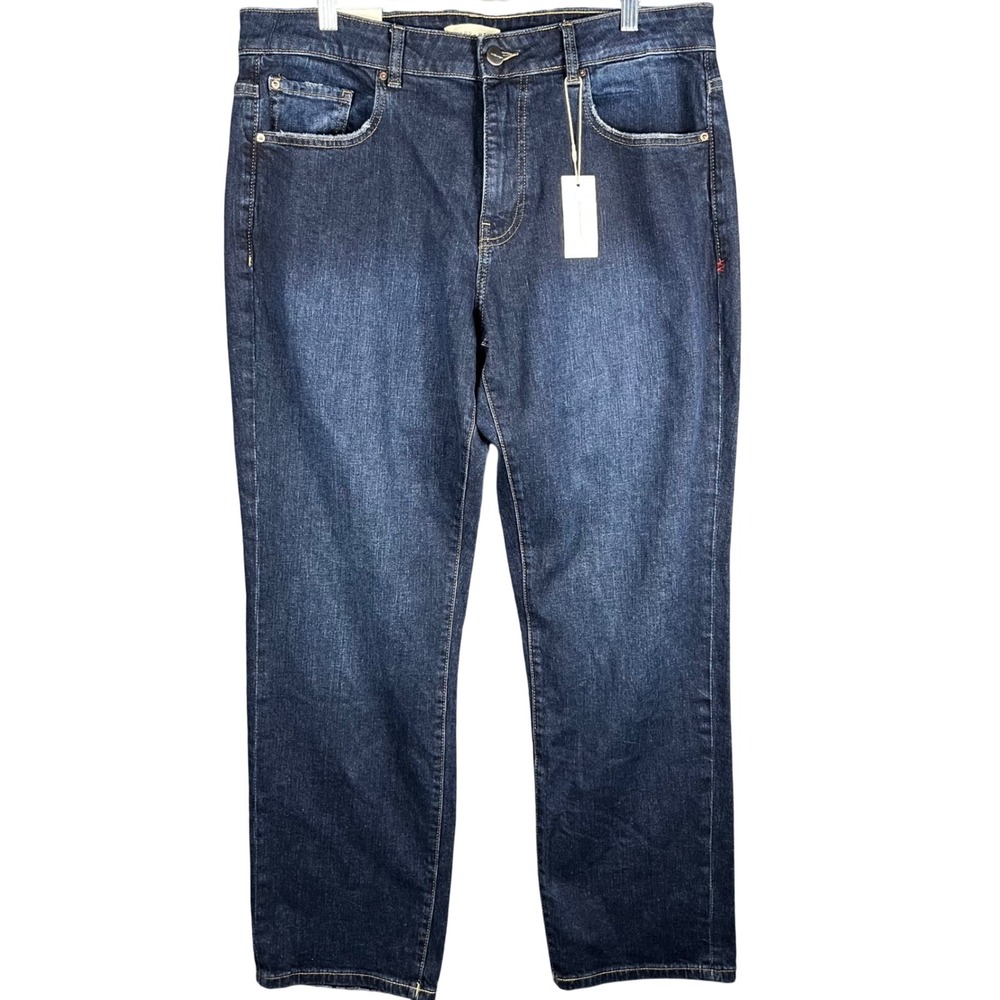 Warp + Weft ORD Chicago Straight Jeans Mens 36x30 Dark Wash Blue Stretch Denim